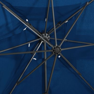 vidaXL Zweefparasol met dubbel dak 250x250 cm azuurblauw