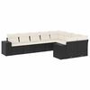 vidaXL 9-delige Loungeset met kussens poly rattan zwart
