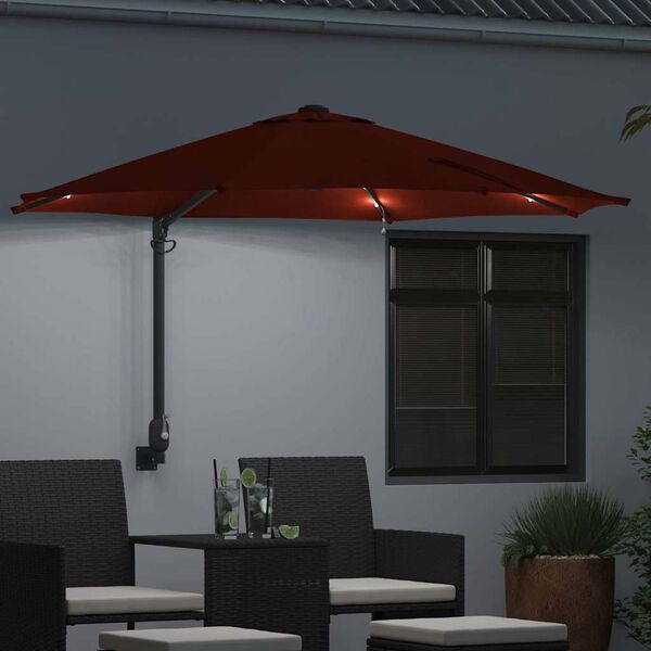 vidaXL Tuinparasol Terracotta 248 x 248 x 148 cm Polyester en staal