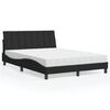 vidaXL Bed met matras "Hanko" fluweel zwart 140x190 cm