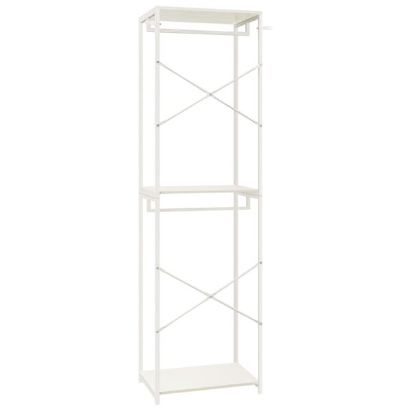 vidaXL Kledingkast 60x40x213 cm metaal en spaanplaat wit