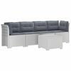 vidaXL 4-Persoons Tuin Sofa met Kussens Rieten Look PP Wit