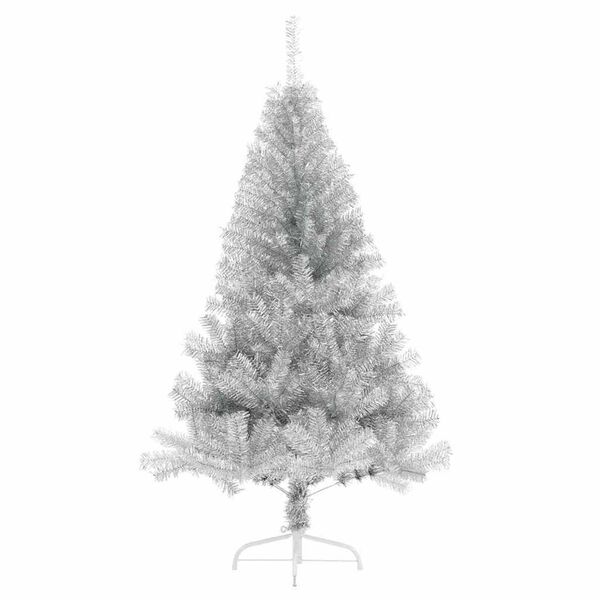 vidaXL Kunstmatig Voorverlicht Kerstboom met 150 LED Zilver 150 cm PET