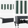 vidaXL Inklapbaar Zonnescherm Groen en wit 400 × 300 cm Stof, Metaal