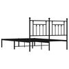 vidaXL Bedframe met hoofdbord metaal zwart 150x200 cm