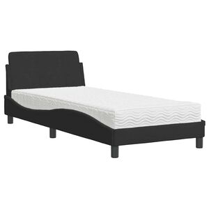 vidaXL Bed met matras "Dover" fluweel zwart 80x200 cm