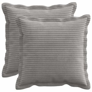 vidaXL Kussensloop 2 st HOUTEN Lichtgrijs 30 x 30 cm corduroy