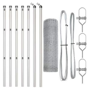 vidaXL zeshoekig gaashek met grondbevestiging 10 x 0,6 m zilver Mesh