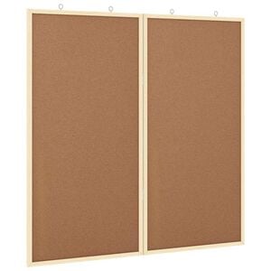 vidaXL Bulletinbord 80 x 80 x 1.4 cm Massief grenenhout Bruin