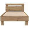 vidaXL Bedframe artisanaal eikenkleurig 90 x 200 cm Bewerkt hout