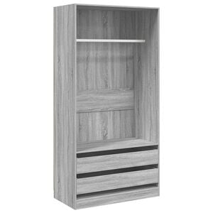 vidaXL Kledingkast 100x50x200 cm bewerkt hout grijs sonoma eikenkleur
