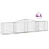 vidaXL Schanskorven 15 st gewelfd 400x50x80/100 cm ijzer