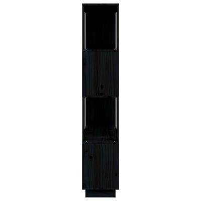 vidaXL Boekenkast/kamerscherm 80x25x132 cm massief grenenhout zwart