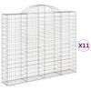 vidaXL Schanskorven 11 st gewelfd 200x30x160/180 cm ijzer