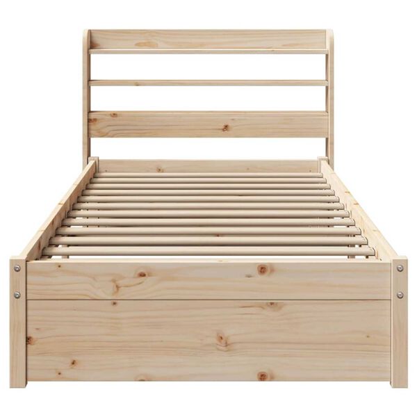 vidaXL Bedframe met hoofdbord massief grenenhout 100x200 cm