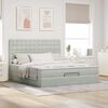 vidaXL Ottoman bed met matrassen 160x200cm fluweel lichtgrijs