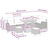 vidaXL Tuin Sofa Set met kussen 9 pcs Grijs Poly riet