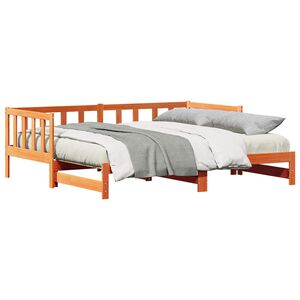 vidaXL Dagbed met uittrekbed Wasbruin 203,5 x 184 x 66 cm
