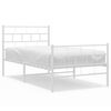 vidaXL Bedframe met hoofd- en voeteneinde metaal wit 107x203 cm