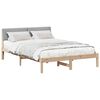 vidaXL Bedframe Bruin en lichtgrijs 140 x 190 cm Massief grenenhout