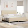 vidaXL Bedframe met hoofdeinde Cr&egrave;me 200 x 200 cm Stof