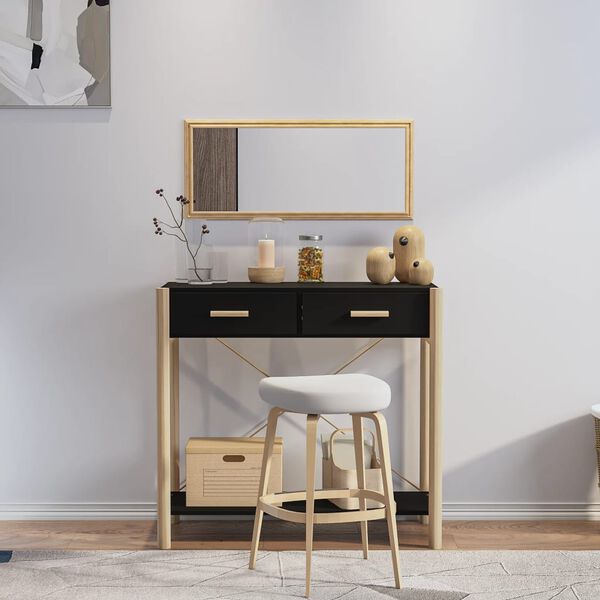 vidaXL Wandtafel 82x38x75 cm bewerkt hout zwart