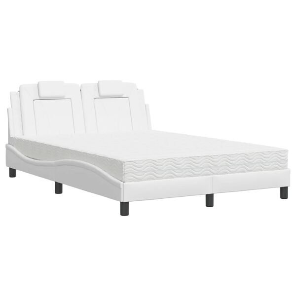 vidaXL Bed "Viana" met matras kunstleer wit 140x200 cm