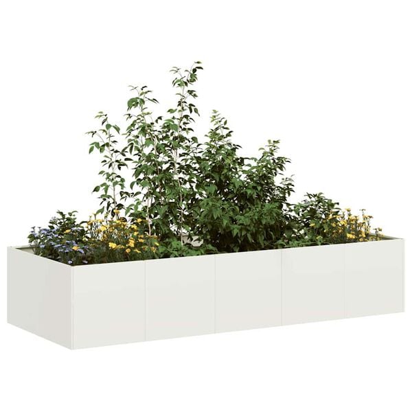vidaXL Plantenbak 200x80x40 cm staal wit