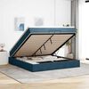 vidaXL Ottoman bed met matrassen 200x200cm fluweel donkerblauw