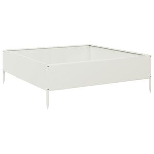 vidaXL Plantenbak verhoogd 100x100x33,5 cm staal wit