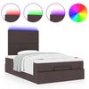 vidaXL Ottoman bed met matras en LED's 120x190 cm stof donkerbruin