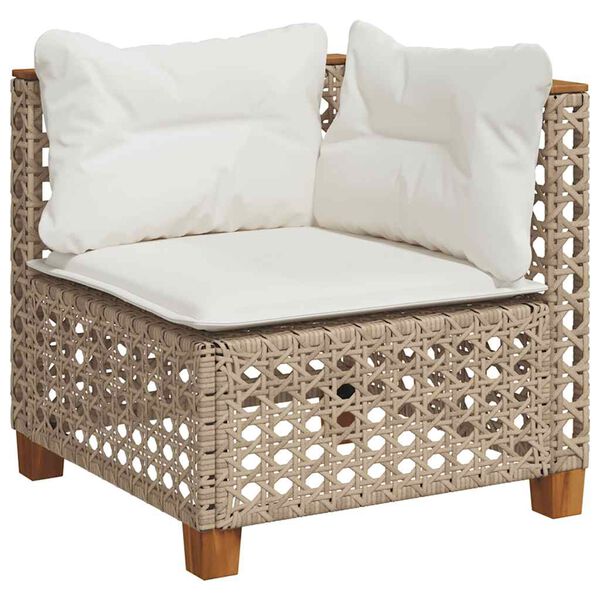 vidaXL 8-delige Loungeset met kussens poly rattan beige