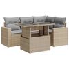 vidaXL 5-delige Loungeset met kussens poly rattan beige