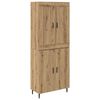 vidaXL Hoge kast 2 st Artisan Eiken 69,5 x 34 x 180 cm Bewerkt hout