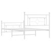 vidaXL Bedframe met hoofd- en voeteneinde metaal wit 107x203 cm