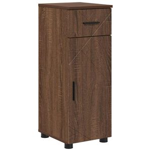 vidaXL Badkamer Kast Bruin Eiken 30 x 35 x 80 cm Bewerkt hout & Metaal