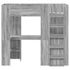 vidaXL Loft Bedframe met Bureau Grijs Sonoma 75 x 190 cm Bewerkt hout
