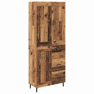 vidaXL Hoge kast met lade 2 pcs Oud Hout Bewerkt hout