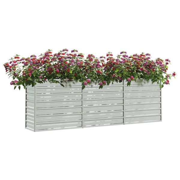 vidaXL Plantenbak verhoogd 240x40x77 cm gegalvaniseerd staal zilver
