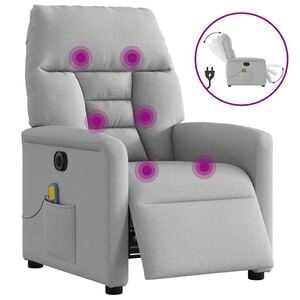 vidaXL Massagestoel elektrisch verstelbaar stof wolk grijs