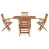 vidaXL Tuin eettafelset Bruin Massief Teak Hout