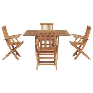 vidaXL Tuin eettafelset Bruin Massief Teak Hout