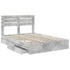 vidaXL Opslag bed met hoofdeinde Beton Grijs 150 x 200 cm Bewerkt hout