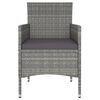 vidaXL 3-delige Tuinset poly rattan grijs