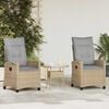 vidaXL Tuinstoel 2 pcs Beige en Licht Grijs 56 x 60 x 112 cm