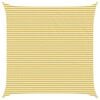 vidaXL Zonneschaduwzeil Geel en Wit 7 x 7 m HDPE