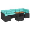 vidaXL Tuin Sofa Set 8 st Zwart Poly riet