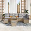 vidaXL Tuin Sofa Set met kussen met opslag 9 pcs Beige en Licht Grijs