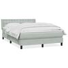 vidaXL Boxspring met matras fluweel lichtgrijs 160x210 cm