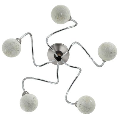 vidaXL Plafondlamp met glasbollen rond 5xG9